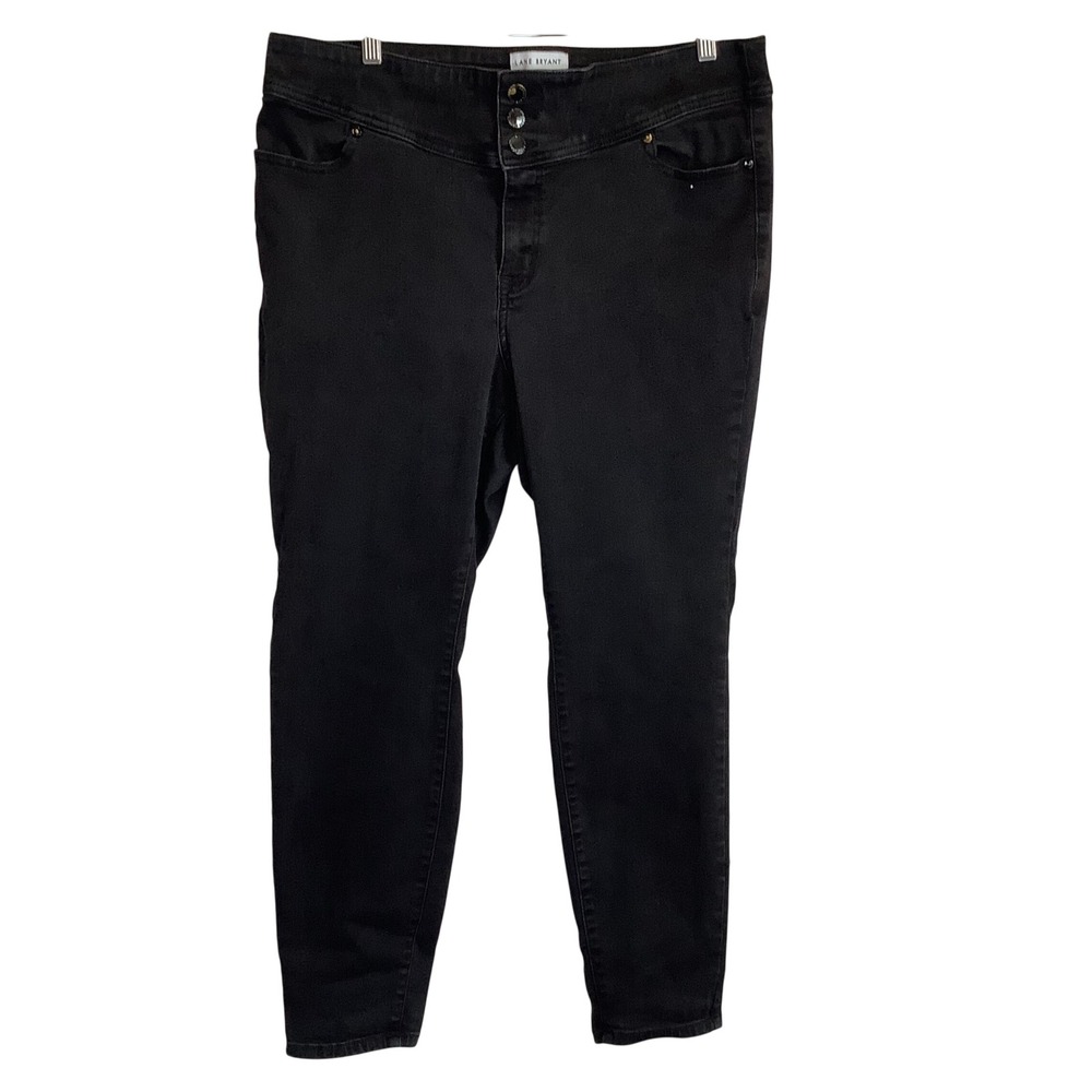 Lane Bryant Black‎ High Rise Super Stretch 3 Button Jegging Plus Size 18 - Picture 6 of 8